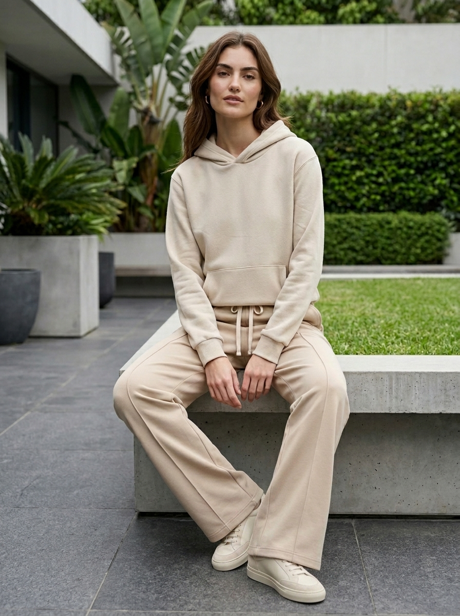 Conjunto beige CELAVIE OI'26 - Algodón Frizado