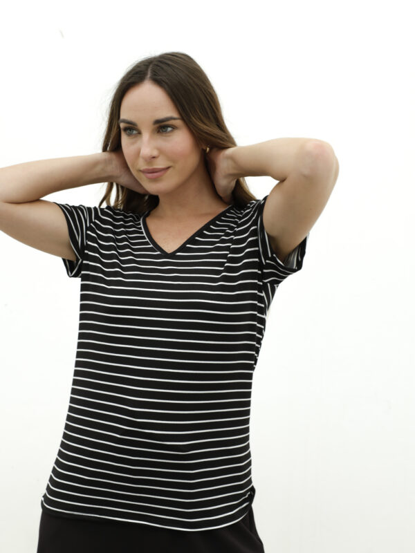 remera escote v rayada - ropa de mujer por mayor CELAVIE